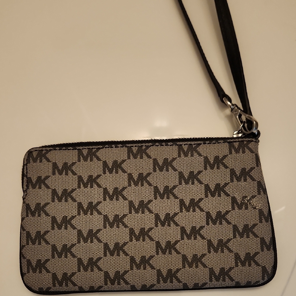 Michael Kors Monogram Black and Gray Wristlet - Picture 2 of 4